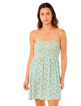 Robe Courte Sans Manches Surf Side Shirred Light Yellow S