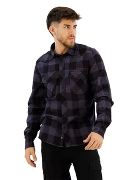 Camicia A Maniche Lunghe Check Black / Grey L
