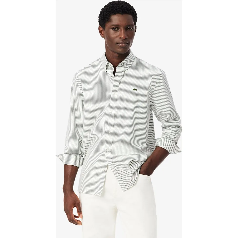 Camisa de hombre de pinpoint de rayas de corte regular - Lacoste - FashionsVida