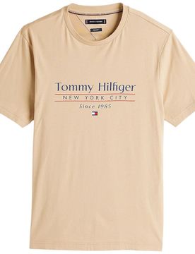 T-shirt beige con stampa MW0MW38621RBT