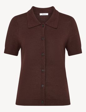 Polo in maglia marrone - XS
