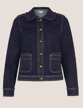 Denim Frill Collar Jacket Indigo female - Monsoon - FashionsVida