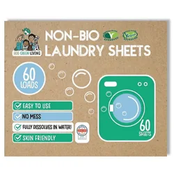 Plastic Free Non-Bio Laundry Sheets - Unscented - 60 Sheets