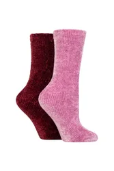 Pair Chenille Leisure Socks - Light Pink - Size: 4-8