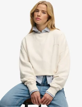 Superdry Damen Essential Logo Rundhals-sweatshirt White - Größe: 36 - 54.99 - FashionsVida
