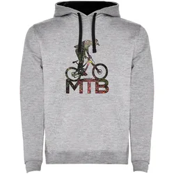 Felpa Con Cappuccio Mtb Background Vigore Grey