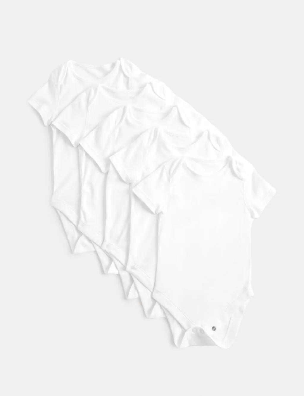 Pack Pure Cotton Bodysuits (5lbs-3 Yrs) White unisex - M&S - FashionsVida