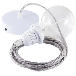 Cables Lampe Suspendue Pendel Pour Abat-jour Tm02 50 Cm Silver / White One Size