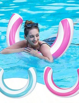 Pieza Nuevo aro inflable de natación con forma de U y diseño arqueado, dispositivo de flotabilidad de PVC grueso, adecuado para verano, flotador de