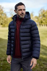 Season' Mens Padded Jacket With Side Pockets Water Resistant Warm Coat Black Polyamide - Size Small