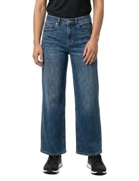 Jeans A Vita Alta Olivia Li3182 Wide Leg Medium Blue Denim S