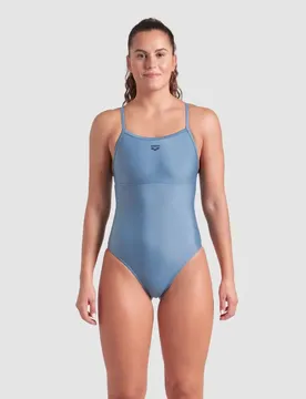 Solid Lightdrop Back B Damen Schwimmanzug, grau 44