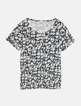 T-shirt henley crincle allover Blau XL - Tom Tailor Casual - FashionsVida