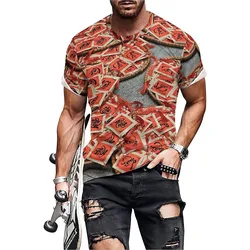 Novel Loose Illusion Pattern Men's 3D Printed Short Sleeve T-Shirt - High-Quality Printing