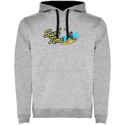 Sweat à Capuche Surf Time Two-colour Heather Grey / Black L Homme
