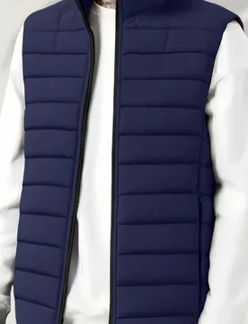 Pieza Chaqueta sin mangas con cuello alto para hombre, cálida y de moda, versátil para otoño/invierno, chaqueta forrada térmica - Shein - FashionsVida