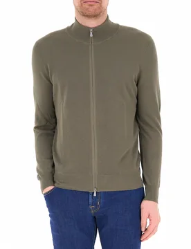Cardigan con zip VERDE MILITARE 52 - Gran Sasso - FashionsVida