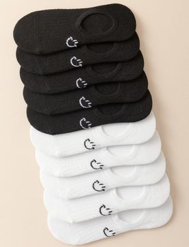 Pares Calcetines invisibles con estampado de expresión