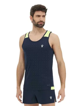 Gervais Reflex Sleeveless T-shirt Deep Blue / Neon Yellow XL Men - Macron - FashionsVida