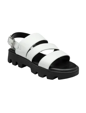 Women's 'Xena' Leather Slingback Sandals in White Size: 7 - White - Size: 7 - Lotus - FashionsVida
