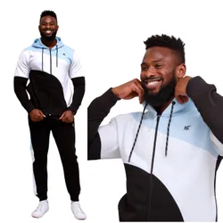 Mens Kam Two Piece Tracksuit Hoodie & Jogger Set - Black - Size Small