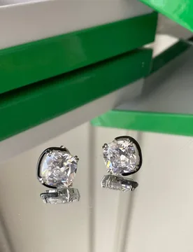 Brass Clear Crystal Stud Earrings Women Jewelry Punk Party T Show Gown Runway Korean Japan INS - Aliexpress - FashionsVida