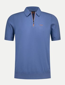 Poloshirt mit Reißverschluss Blau 3XL