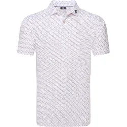 Polo Bounce Print Pique, weiss/rot m