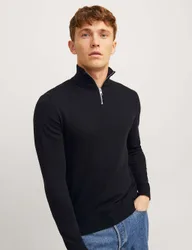 Cotton Rich Half Zip Jumper Black male