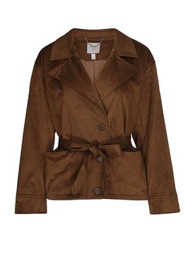 Blazer efecto piel marrón XL