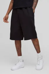Herren Große Übergroße Shorts Mit Tiefem Schritt Essential Black Größe Small