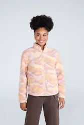Hennie Women's Printed Borg Jacket - Pink - Pink - Size: 18