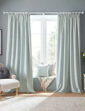 Whinfell Jacquard Pencil Pleat Curtains Light Blue Mix - Laura Ashley - FashionsVida