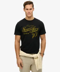 Superdry Men's Leather & Boot Co Script T-shirt Schwarz - Größe: XL