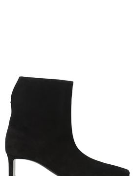 Ona Suede Ankle Boots with Square Toe and Engraved Back