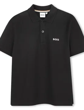 Polo à Manches Courtes J52954 Black 6 Années Garçon - BOSS - FashionsVida