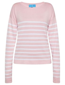 SANIKA Jersey rosa / blanco