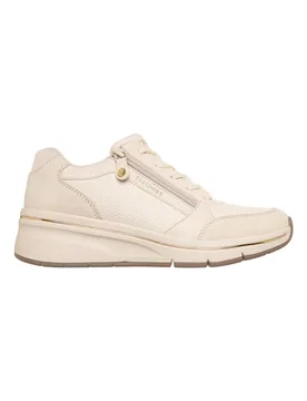 Sneakers beige con zip laterale Billion Flex Luxe Up 38 - Skechers - FashionsVida