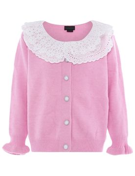 NAEMI Cárdigan rosa / blanco