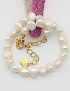 Mm Natural Freshwater Baroque Pearl Bracelet with Golden Extension Chain Fashion Jewelry Accessories 1pc For Versatile Outfit - Aliexpress - FashionsVida