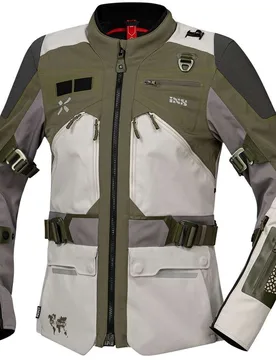 Giacca Moto Donna Venture-Air 1.0 Grigio Chiaro Oliva taglia L - iXS - FashionsVida