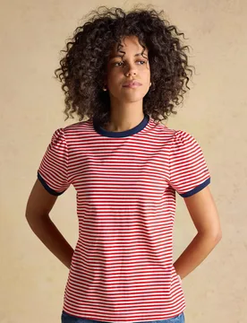 Pack Pure Cotton Striped Ringer T-Shirts Multi female - Joules - FashionsVida