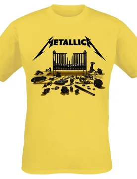 T-Shirt - Simplified Cover (M72) - S bis 4XL - für Männer - Größe L - gelb - Lizenziertes Merchandise! - Männer - male - Metallica - FashionsVida