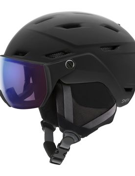 Skihelm mit integriertem Visier Survey Eu Matte Black Chromapop Photochromic Rose Flash für Herren Größe 51-55 cm schwarz