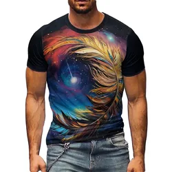Cool Lightweight HD Pattern Men's 3D Printed Short Sleeve T-Shirt - Crew Neck