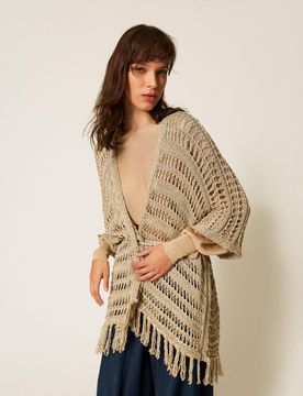 Twinset Poncho en maille crochet