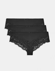 Pack Jasmine Lace Trim Brazilian Knickers Black female