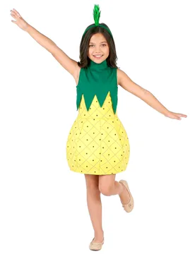 Süsses Ananas-Kostüm für Mädchen grün-gelb - female - KARNEVAL-MEGASTORE - FashionsVida