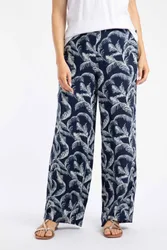 Women's Mounira Printed Wide Leg Trousers in Mid Blue Size: 10 - Mid Blue - Size: 10