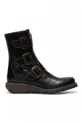 Womens SCOP110 Chelsea Leather Zip Biker Boots - - Size: 3